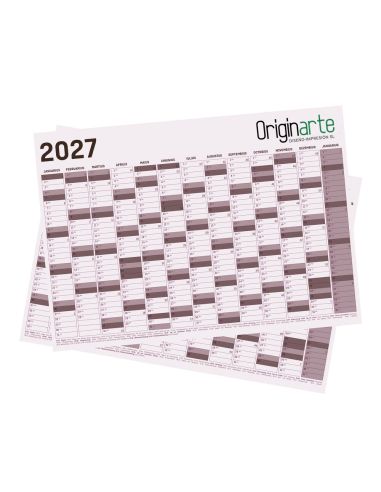 Planificadores anuales de pared, 4/0, B2, 70 x 50 cm, papel cuché de 100 g/m²