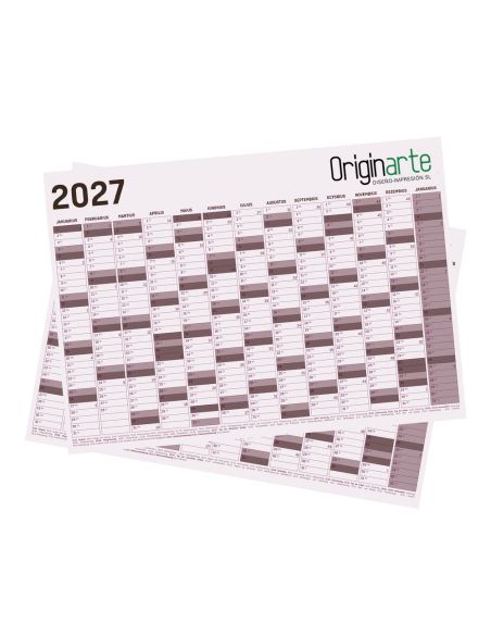 Planificadores anuales de pared, 4/0, B2, 70 x 50 cm, papel cuché de 100 g/m²