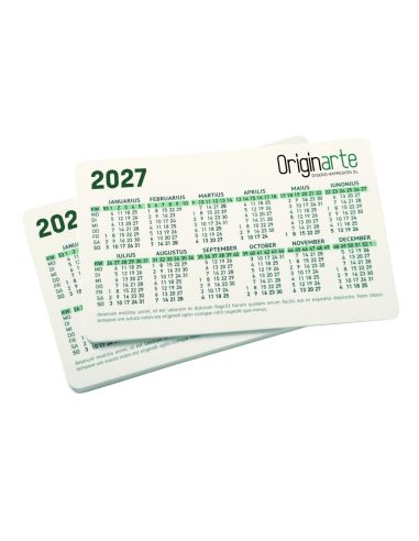 Calendarios de bolsillo, 8,5 x 5,5 cm, colores 4/4, papel cuché de 400 g/m²