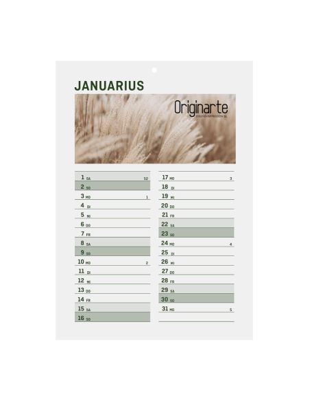 Calendarios pared encuad.encol, A5, 13 hojas, colores 4/0, papel cuché de 130 g/m²