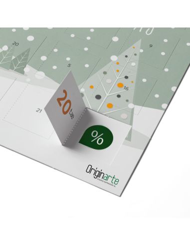 Calendario de adviento tarjetas plegables A6, formato horizontal, 4 páginas 300 g/m² papel fotográfico 4 páginas