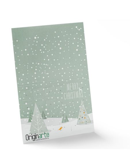 Calendario de adviento tarjetas plegables A6, formato horizontal, 4 páginas 300 g/m² papel fotográfico 4 páginas
