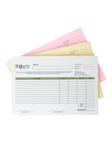 Talonarios en papel autocopia, formato horizontal, 2 hojas, individual, A3, colores 4/0, 80 g/m² + 80 g/m² papel SD