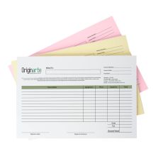 Talonarios en papel autocopia, formato horizontal, 2 hojas, individual, A5, colores 4/0, 80 g/m² + 80 g/m² papel SD