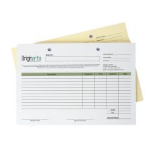 Talonarios en papel autocopia, formato horizontal, 2 hojas, individual, A6, colores 4/0, 80 g/m² + 80 g/m² papel SD
