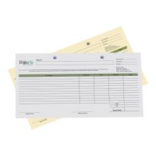 Talonarios en papel autocopia, formato horizontal, 2 hojas, individual 6,5 x 14,8 cm, 4/1, 80 g/m² + 80 g/m² papel SD 2