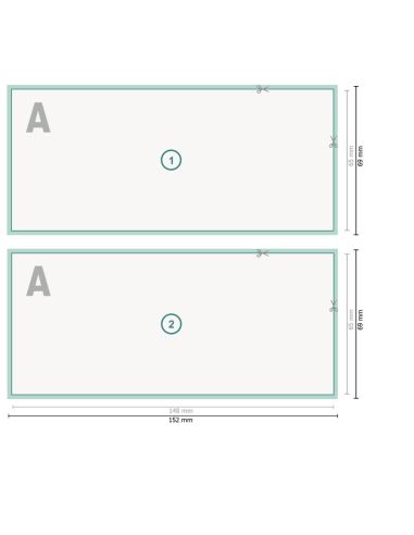 Talonarios en papel autocopia, formato horizontal, 2 hojas, individual 6,5 x 14,8 cm, 4/1, 80 g/m² + 80 g/m² papel SD