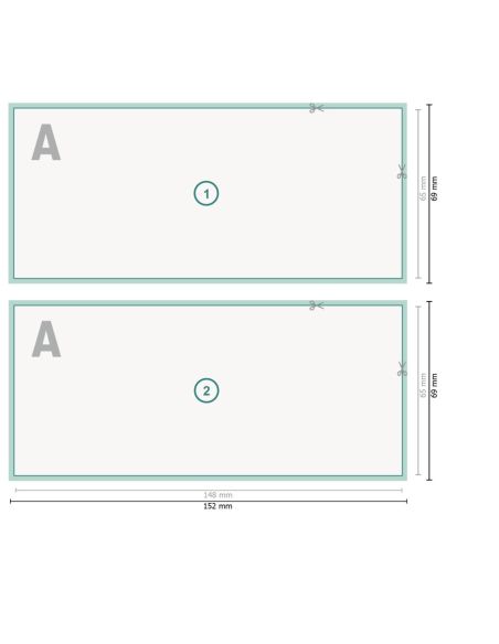 Talonarios en papel autocopia, formato horizontal, 2 hojas, individual 6,5 x 14,8 cm, 4/1, 80 g/m² + 80 g/m² papel SD