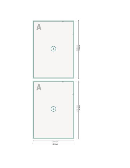 Talonarios en papel autocopia, formato vertical, 2 hojas, individual, A5, colores 4/1, 80 g/m² + 80 g/m² papel SD