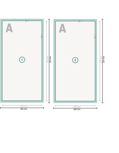 Talonarios en papel autocopia, formato vertical, 2 hojas, individual, DL, colores 4/1, 80 g/m² + 80 g/m² papel SD
