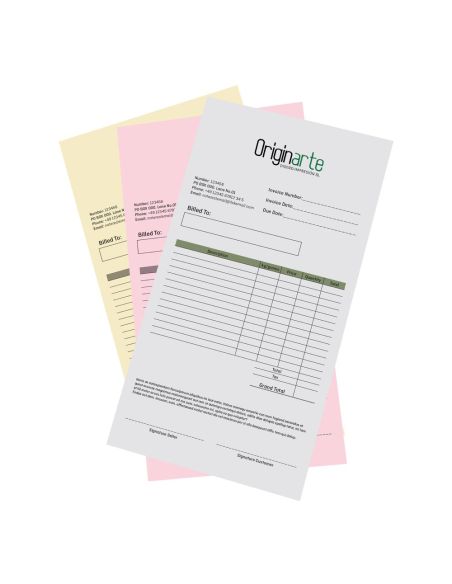 Talonarios en papel autocopia, formato vertical, 2 hojas, individual 6,5 x 14,8 cm, 4/1, 80 g/m² + 80 g/m² papel SD