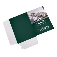 Carpetas, A5, colores 4/0, 4 páginas, colocado en plano, papel cuché de 300 g/m² 2