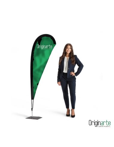 Bandera gota S para interior con base, 50 × 185 cm