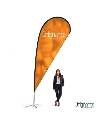 Bandera gota XL personalizada con base, 159 × 411 cm