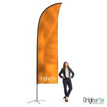 Wingflag XL personalizada con base, 90 × 454 cm