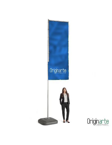 Bandera Giantpole personalizada con asta de 5,40 m, 110 × 333 cm
