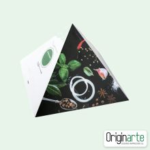Pirámide de mesa de 4 caras pequeña personalizada