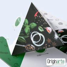 Pirámide de mesa de 4 caras grande personalizada 2