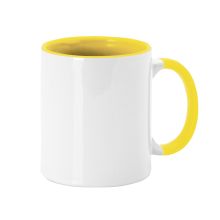 Taza Harnet de cerámica 350 ml para sublimación, con asa e interior en color