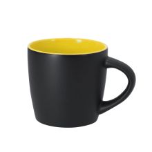 Taza Bibarsi de cerámica 350 ml, exterior negro mate e interior en color