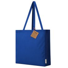 Bolsa de algodón reciclado 140 g con fuelle personalizada (Lovarin)