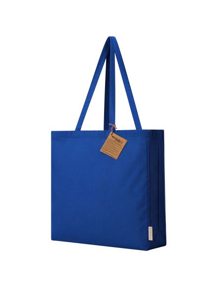 Bolsa de algodón reciclado 140 g con fuelle personalizada (Lovarin)