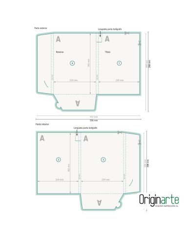 Carpetas con portabolígrafos A4, a dos caras