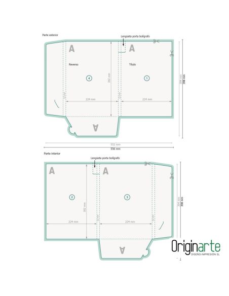 Carpetas con portabolígrafos A4, a dos caras