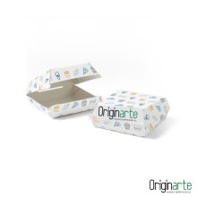 Cajas para hamburguesas S personalizadas, 9,5 × 9,2 × 4,2 cm