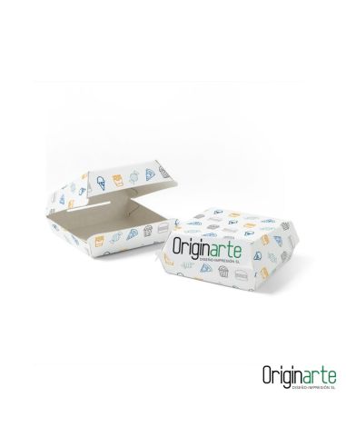 Cajas para hamburguesas S personalizadas, 9,5 × 9,2 × 4,2 cm