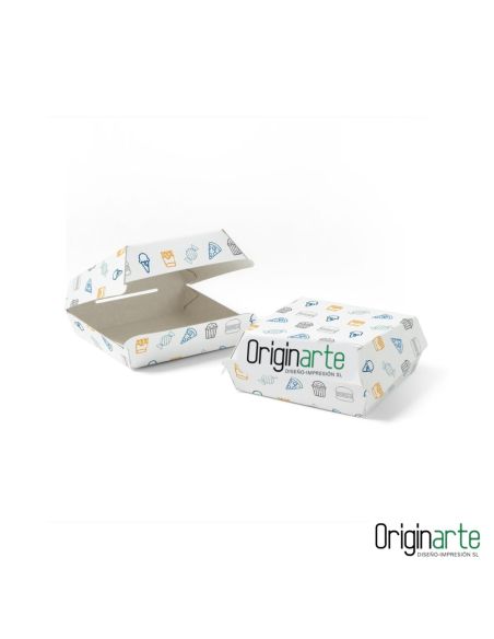 Cajas para hamburguesas S personalizadas, 9,5 × 9,2 × 4,2 cm