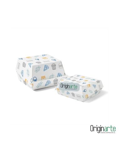 Cajas para hamburguesas S personalizadas, 9,5 × 9,2 × 4,2 cm