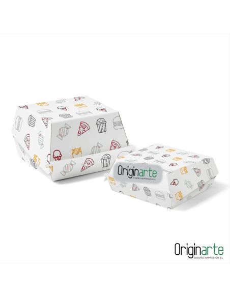 Cajas para hamburguesas M personalizadas, 11,7 × 11,8 × 8 cm