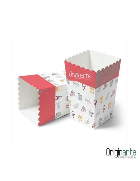 Cajas de palomitas S personalizadas, 9,5 × 9,5 × 17,2 cm