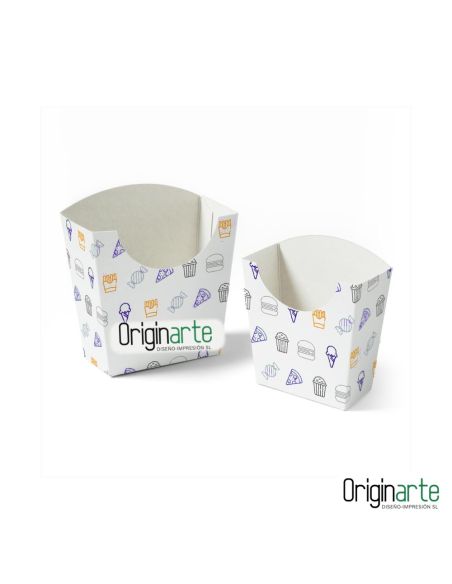 Cajas para patatas fritas S personalizadas, 10 × 5 × 11,3 cm