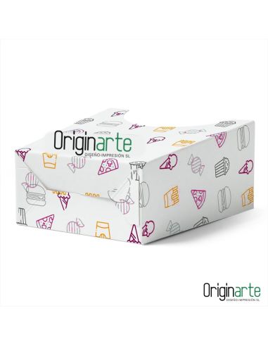 Cajas para patatas fritas M personalizadas, 12 × 5,9 × 13,5 cm