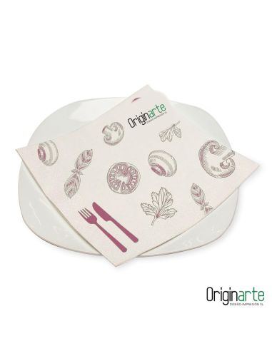 Servilletas tissue de 3 capas con logo, 33 × 33 cm