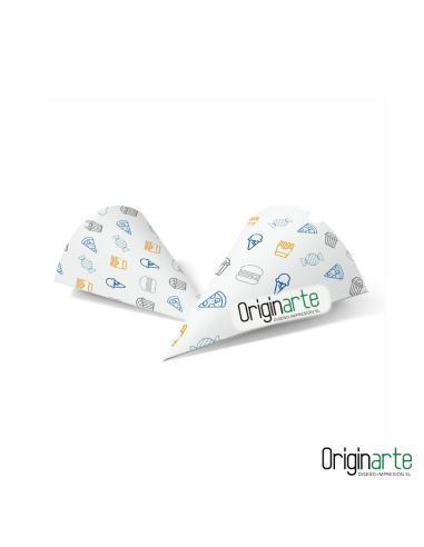 Conos de cartón para alimentos S personalizados, 18,3 × 13,8 cm