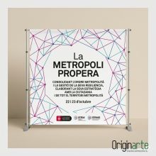 Photo call de 2 × 2 m impreso con estructura de aluminio