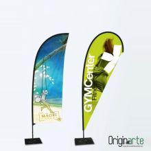 Bandera forma ala personalizada con base