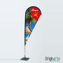 Bandera forma gota personalizada con base