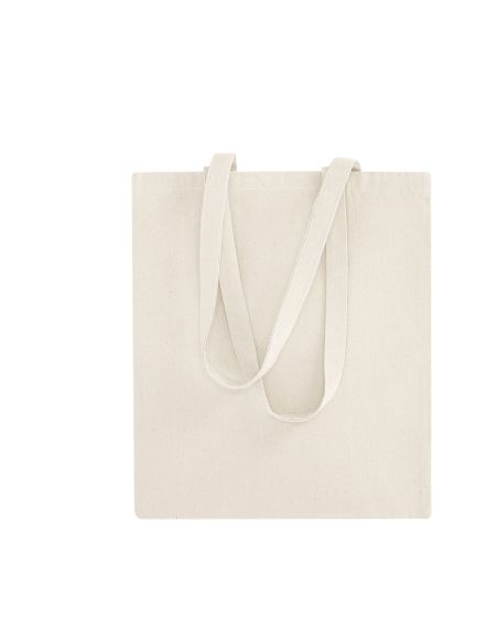 Bolsa de algodón natural 140 g con asas largas personalizada (Siltex)