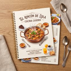 Carta menú con espiral personalizada para restaurante y bar