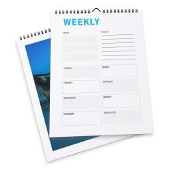 Calendarios semanales de pared personalizados con espiral 2027