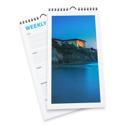 Calendarios semanales de pared con espiral, a dos caras