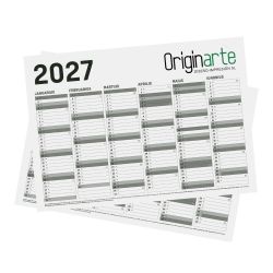 Calendario anual a dos caras 2027 personalizado
