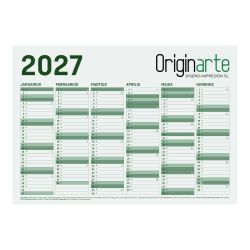 Calendario anual a dos caras en una hoja: A6 a A3